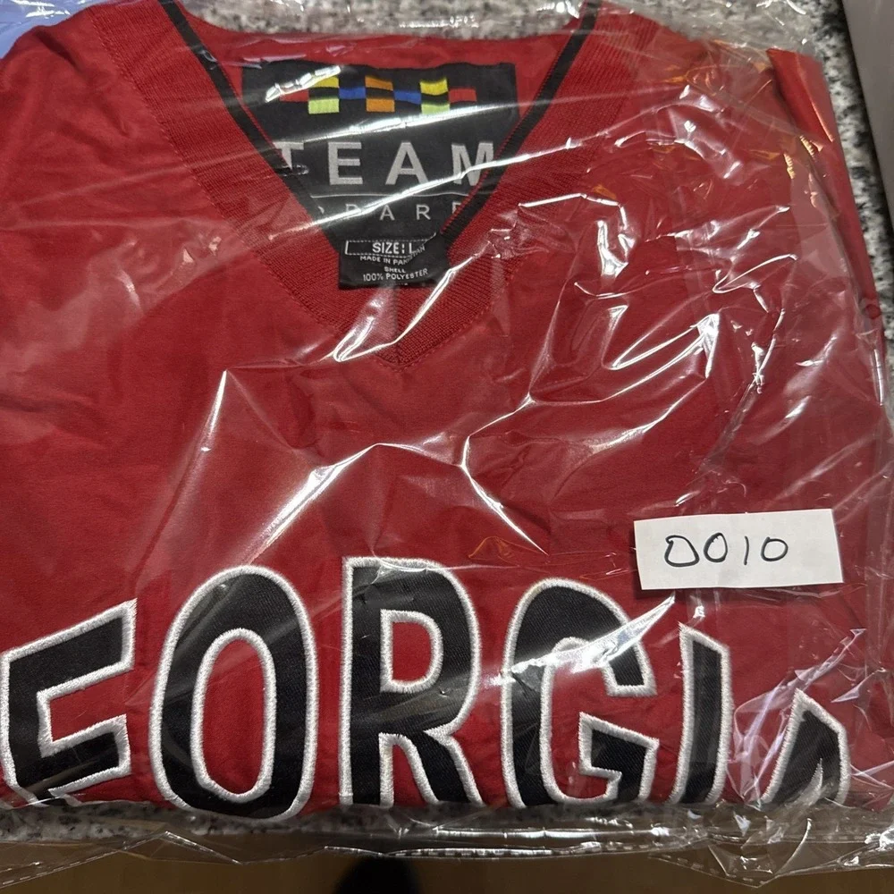 Team Apparel‎ Georgia Bulldogs V Neck Vented Red Pullover Size L